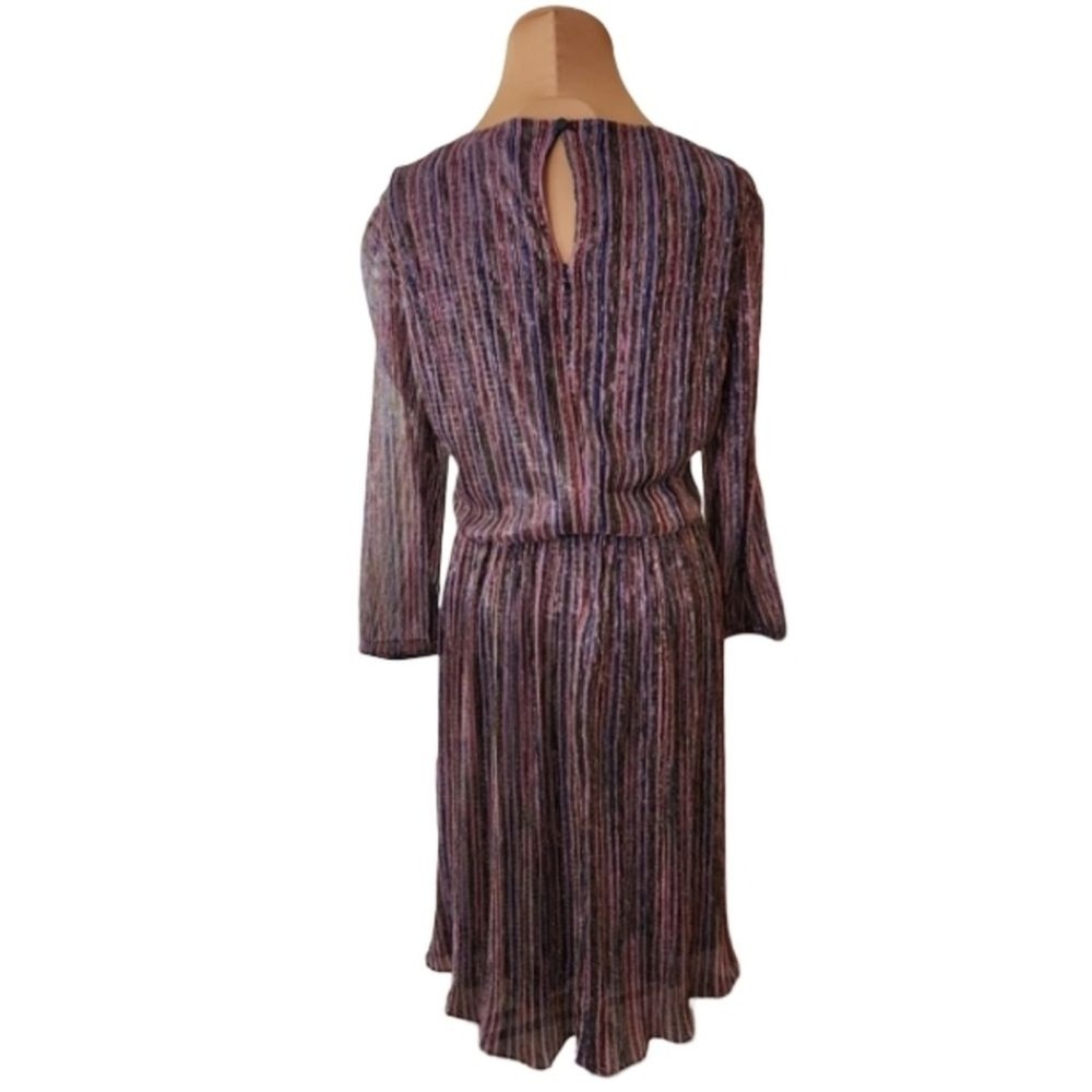 Julia Jordan Multi Color Metallic Sunburst Pleated Twist Front Dress JJ38333 - Picture 3 of 8